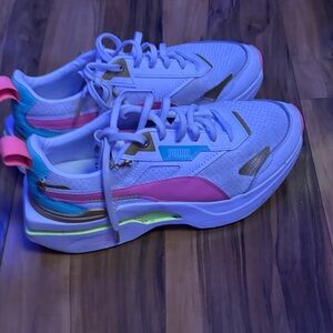 Puma White and Pink Athletic Shoes